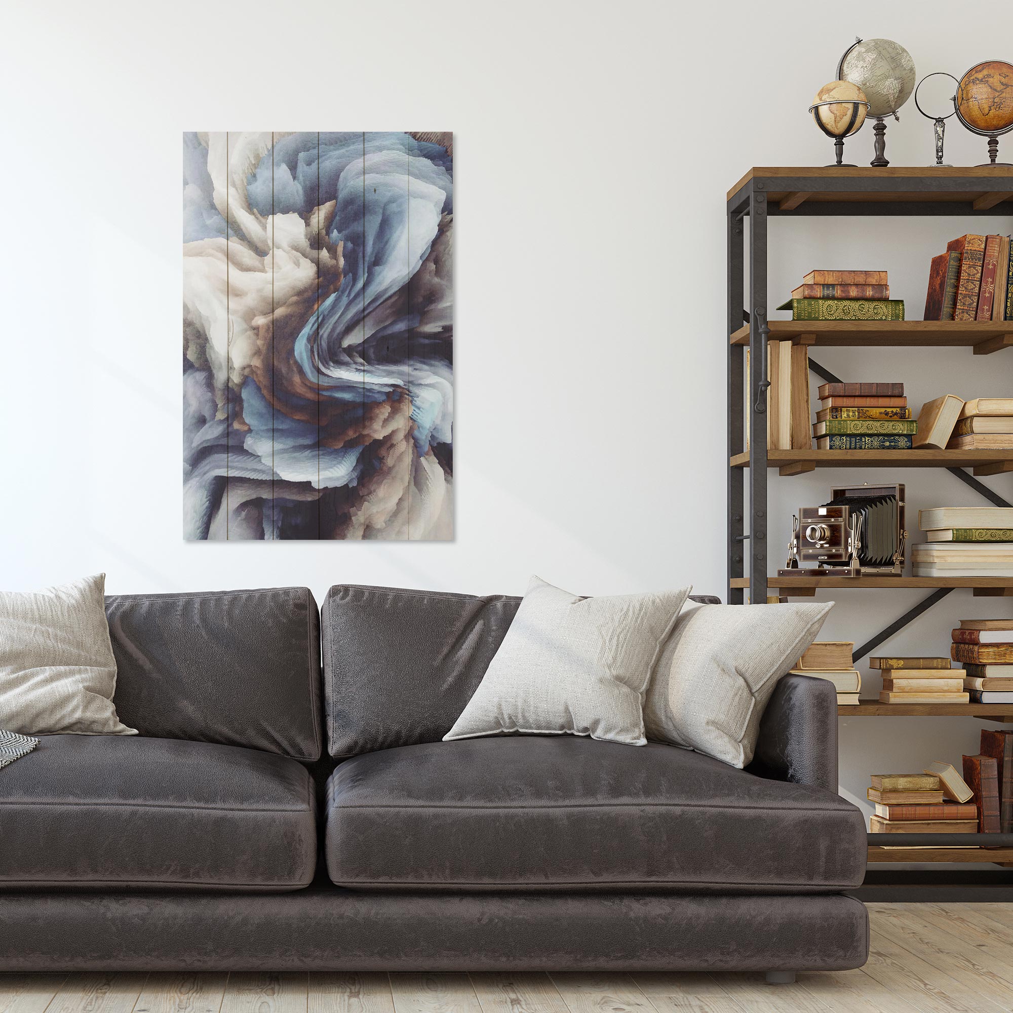 Obraz Wood Swirling Shapes-50x70 cm