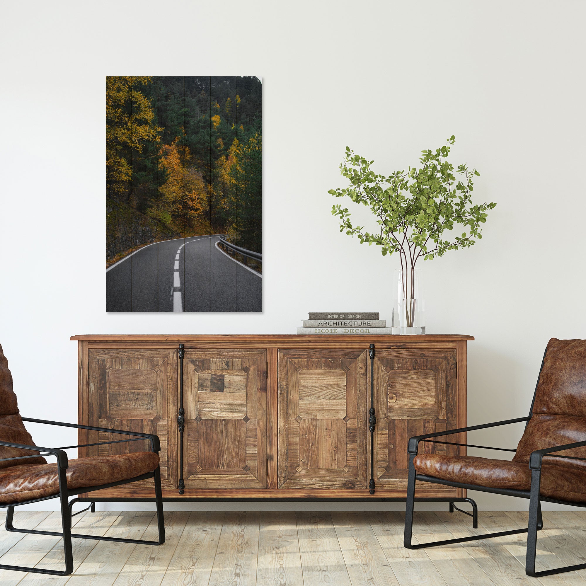 Obraz Wood Road throught the Forest-30x30 cm