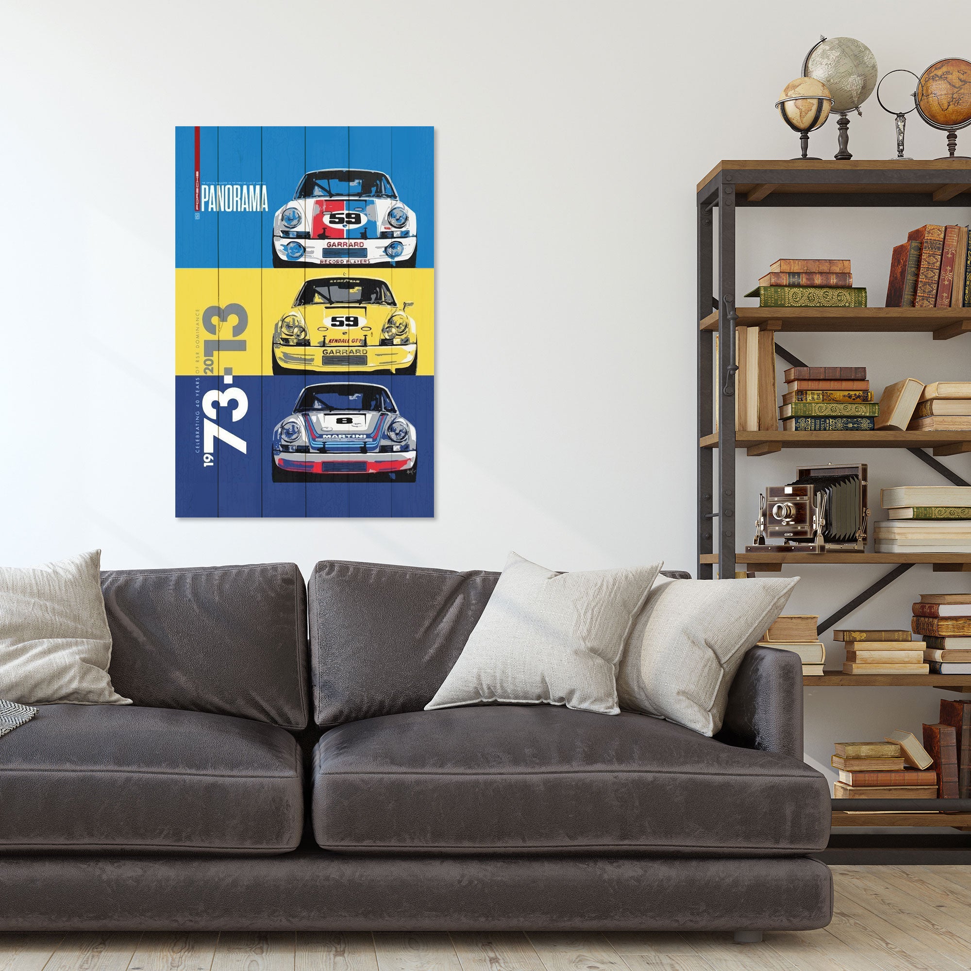 Obraz Wood Rally autá-50x70 cm