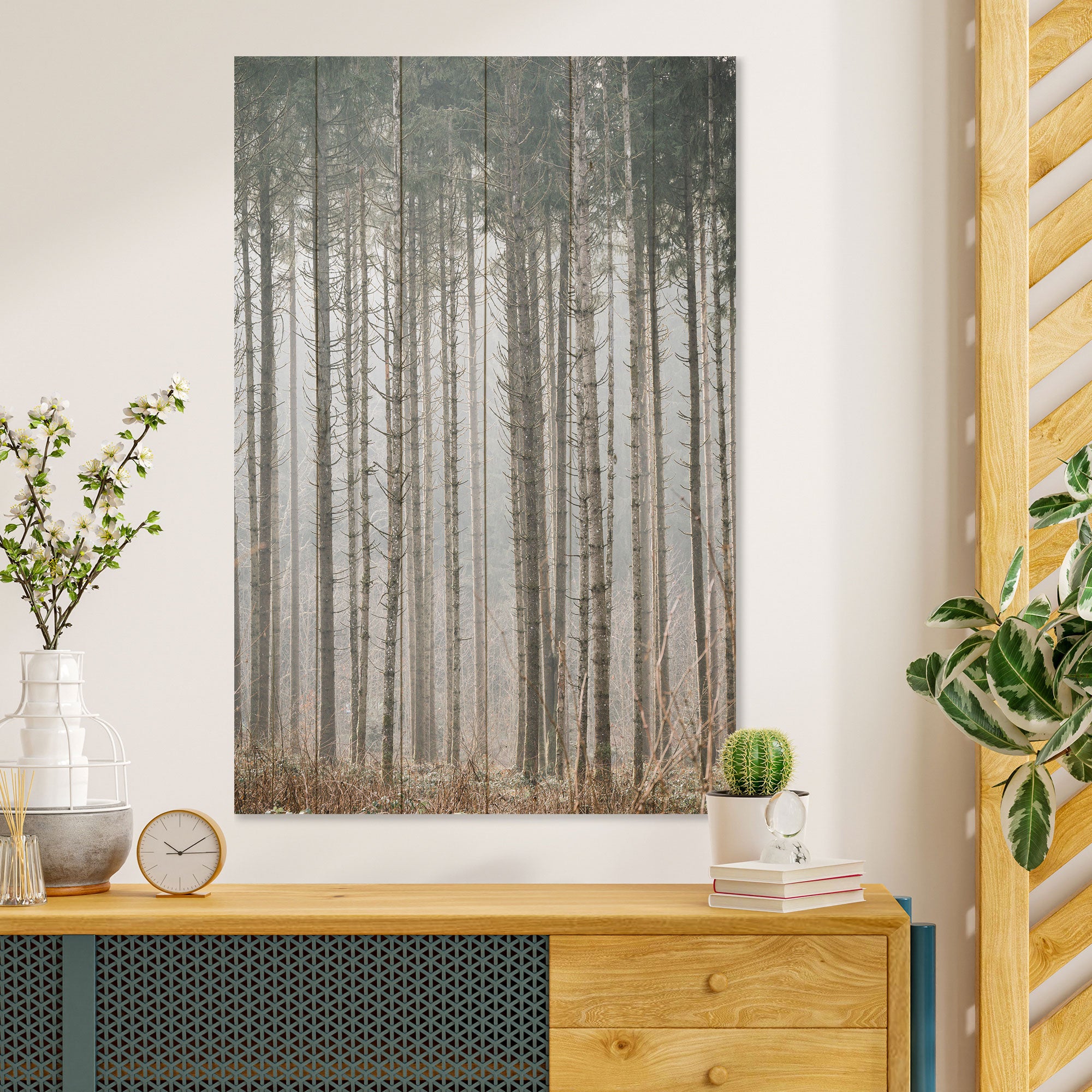 Bild Holz Geheimnisvoller Wald-50x70 cm