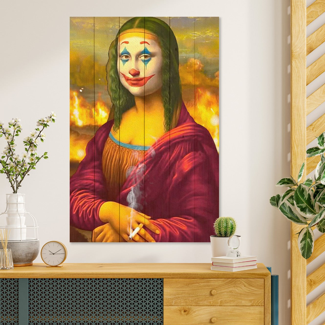 Wood Picture Mona Lisa Collage Jocker-70x90 cm