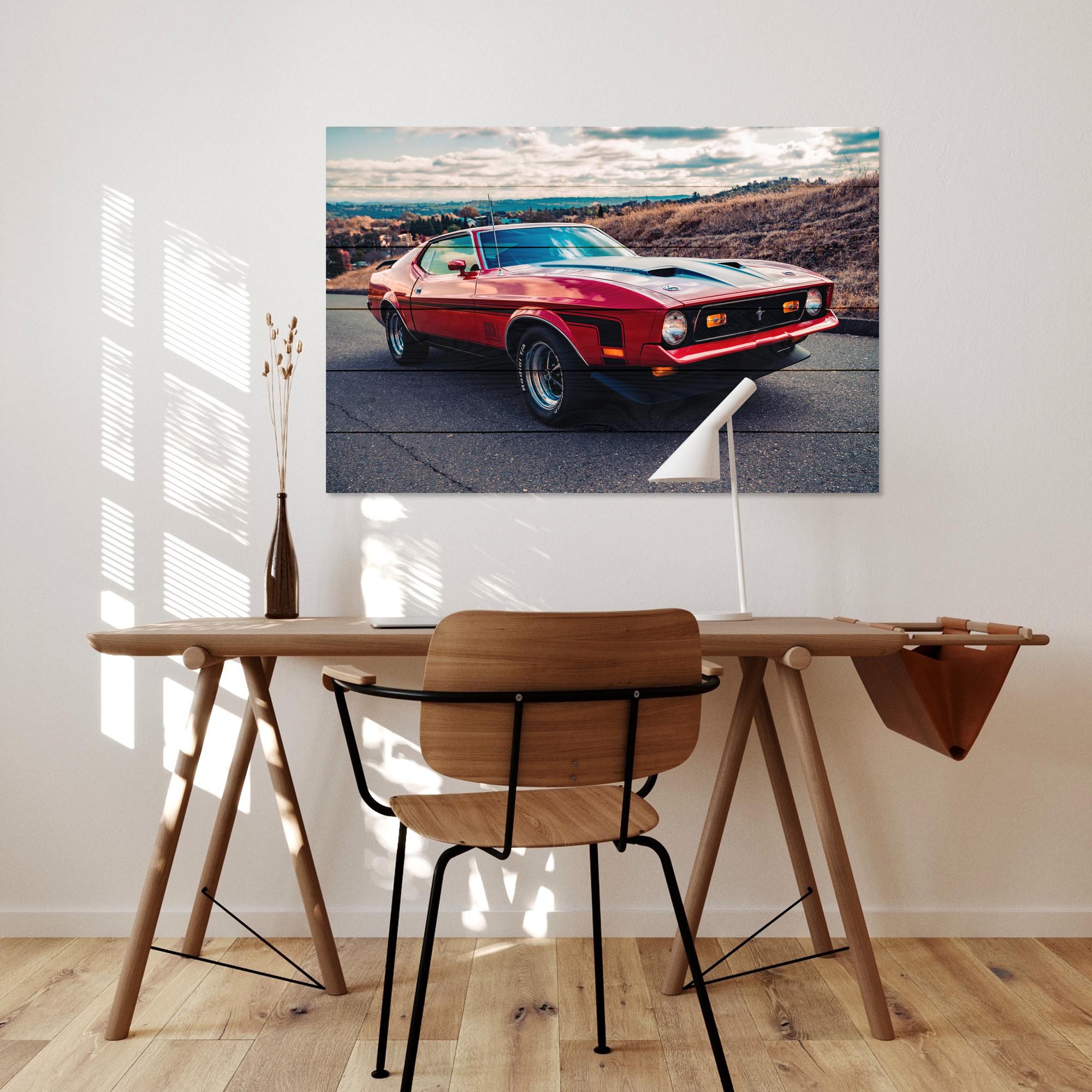 Obraz Wood Red Mustang-70x90 cm