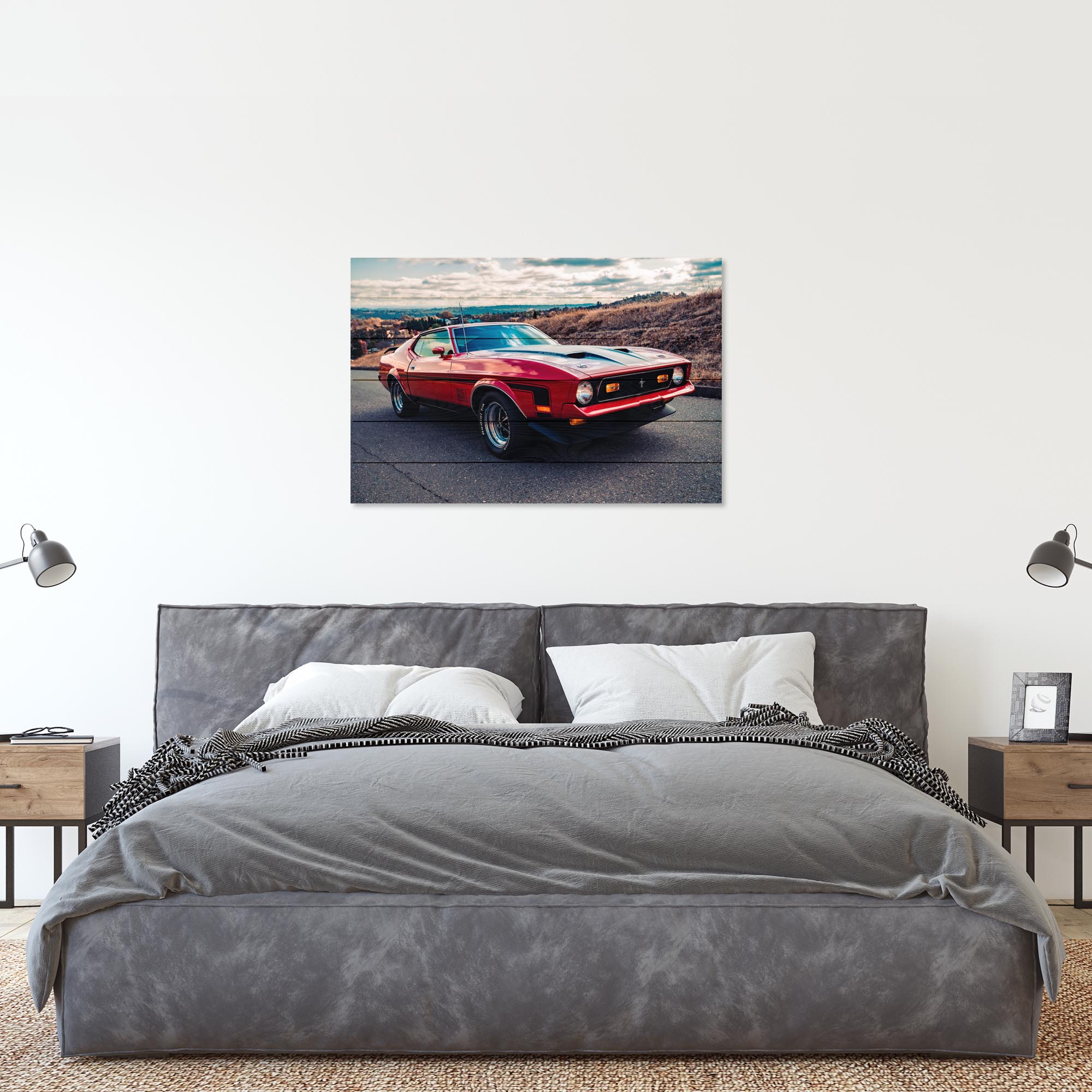 Obraz Wood Red Mustang-70x90 cm