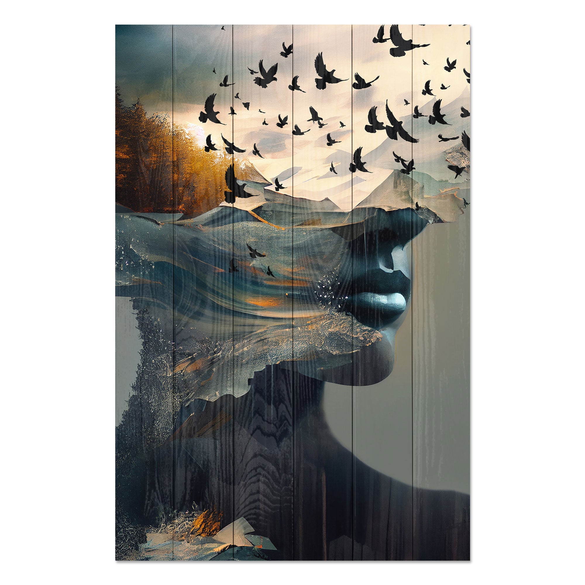 Obraz Wood Otvorená Myseľ-70x90 cm