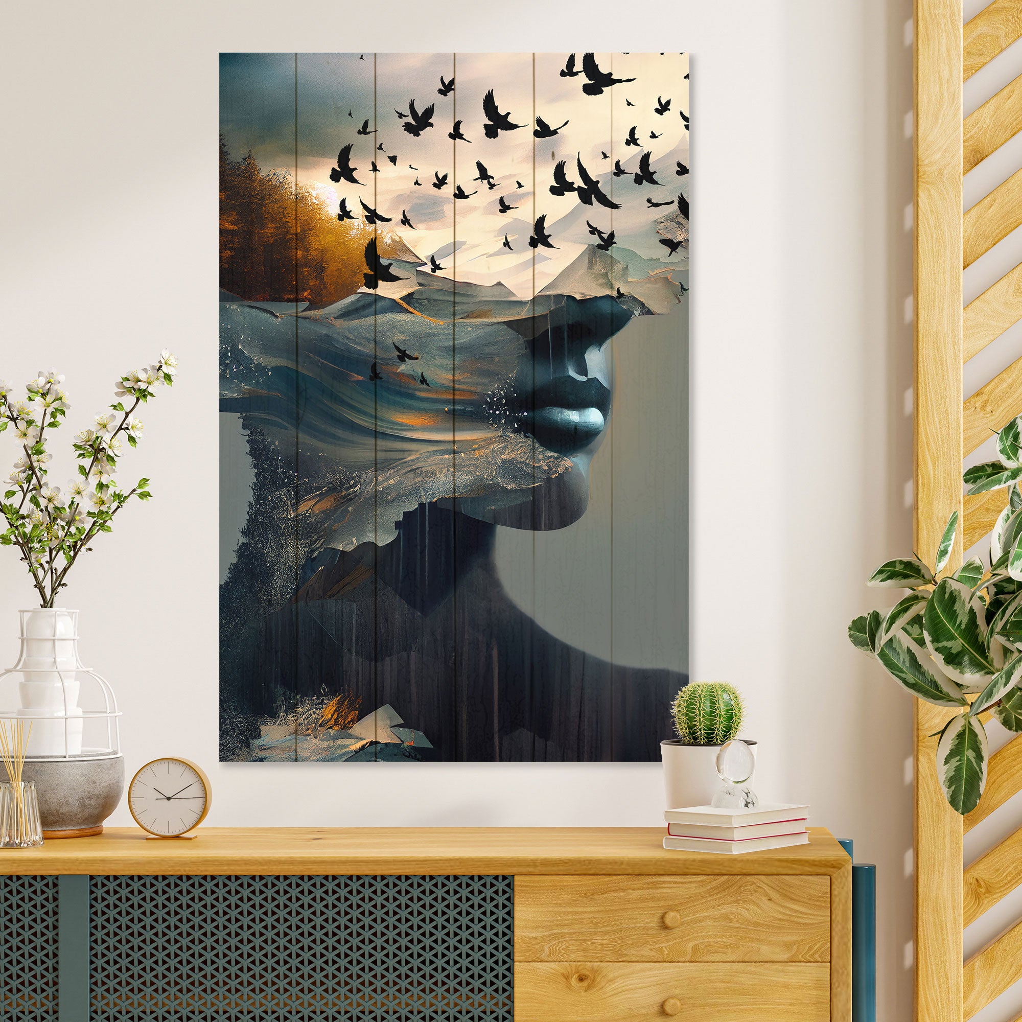 Obraz Wood Otvorená Myseľ-70x90 cm