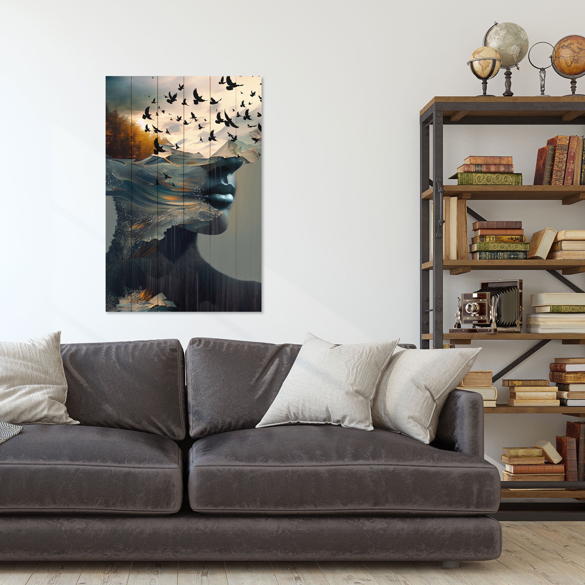 Obraz Wood Otvorená Myseľ-70x90 cm