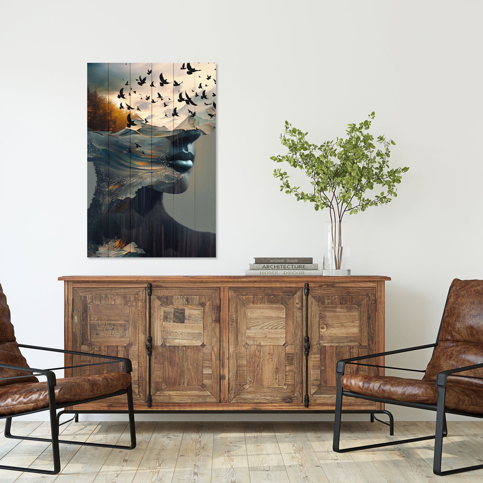 Obraz Wood Otvorená Myseľ-70x90 cm
