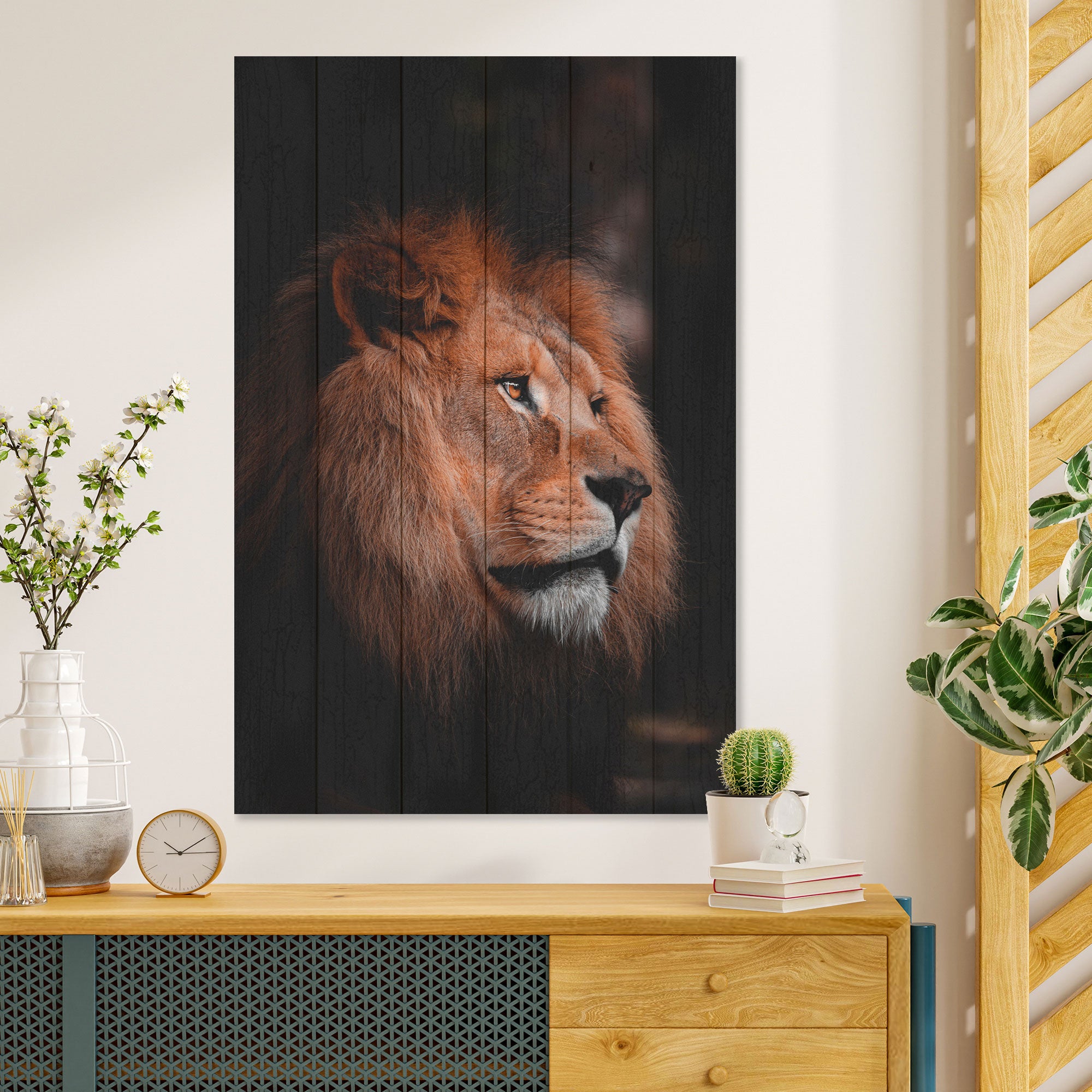 Obraz Wood Lion Profile-40x60 cm