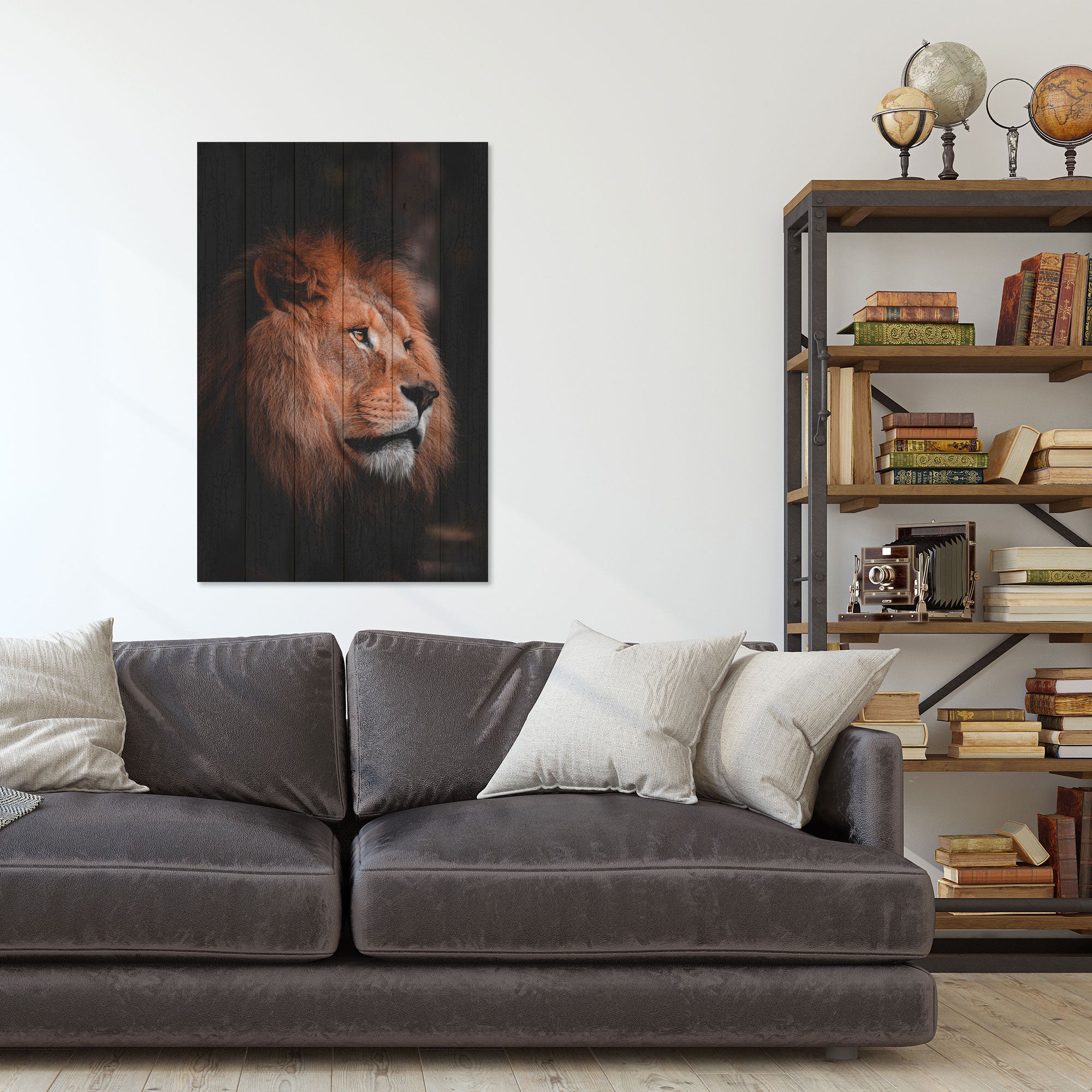 Obraz Wood Lion Profile-50x70 cm