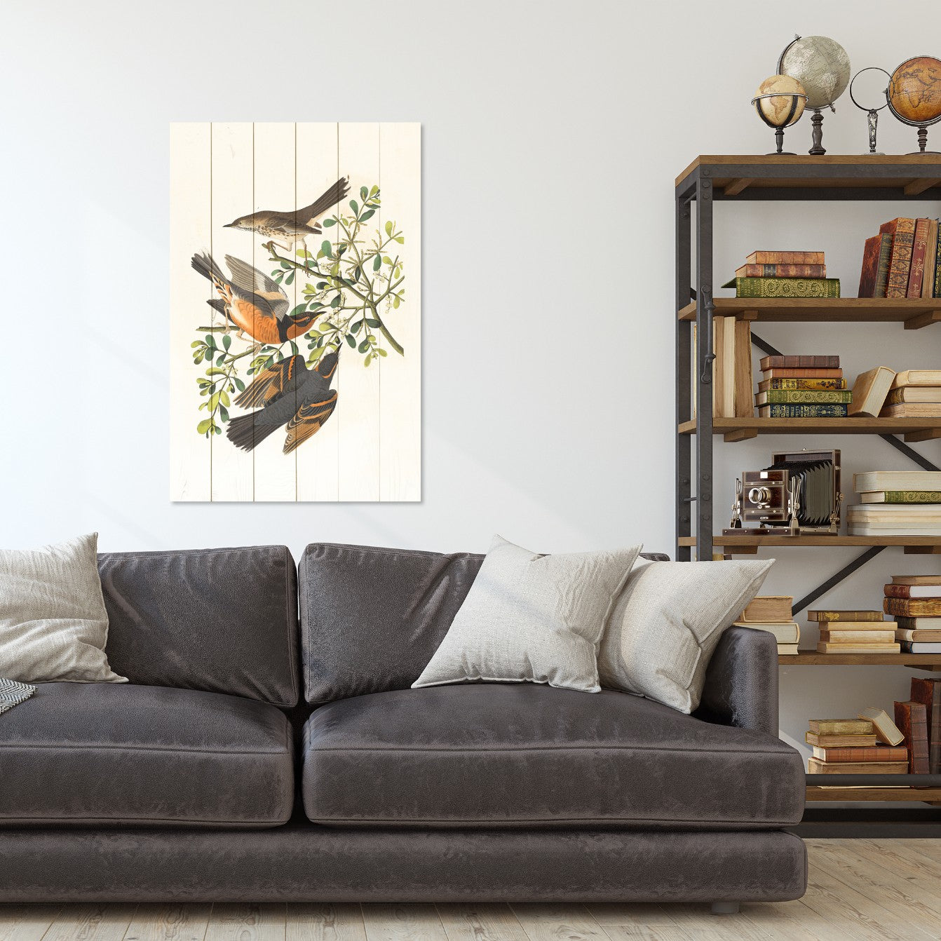 Obraz Wood Three Birds on a Branch-70x90 cm