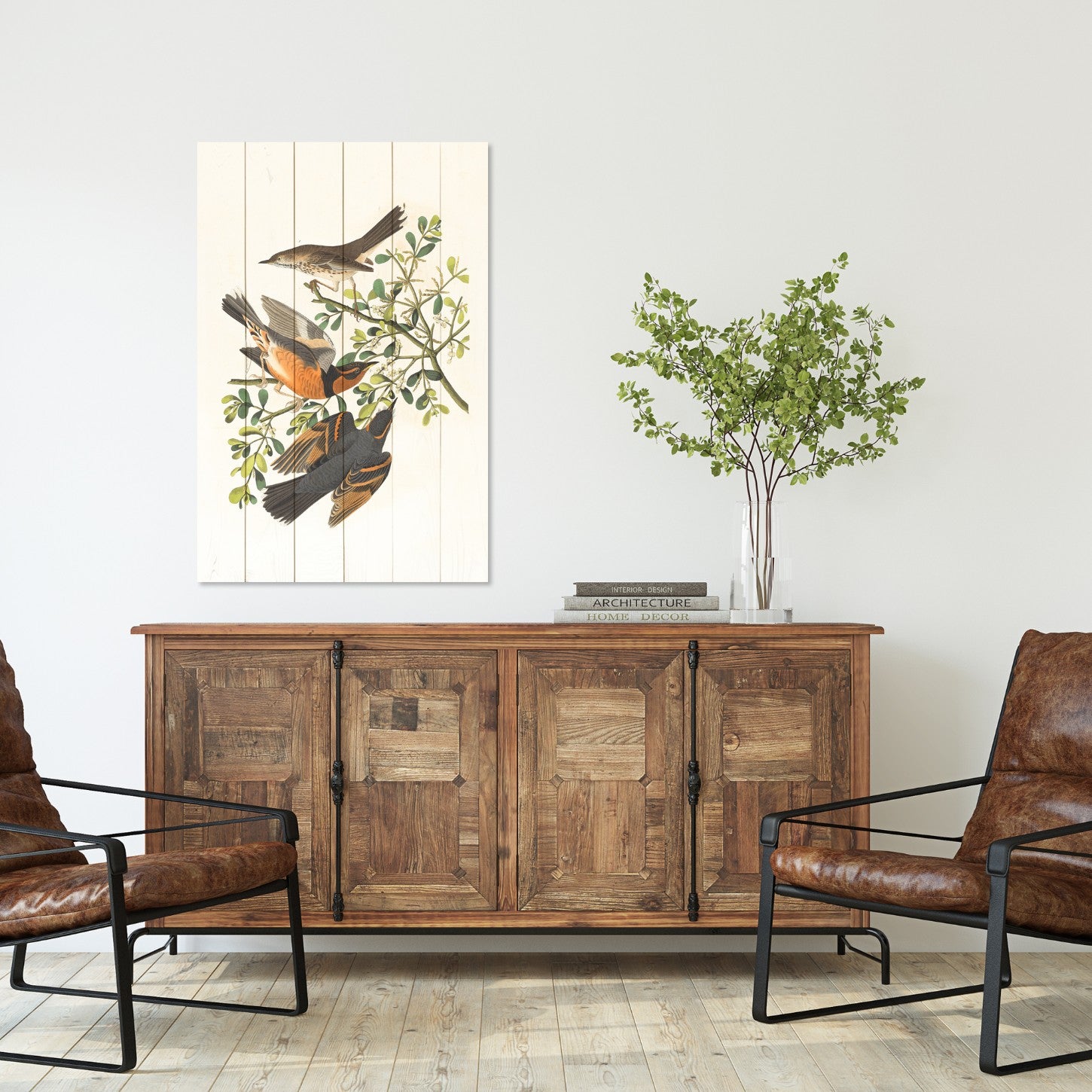 Obraz Wood Three Birds on a Branch-20x30 cm
