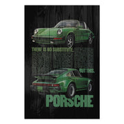 Bild Wood Grüner Porsche-50x70 cm