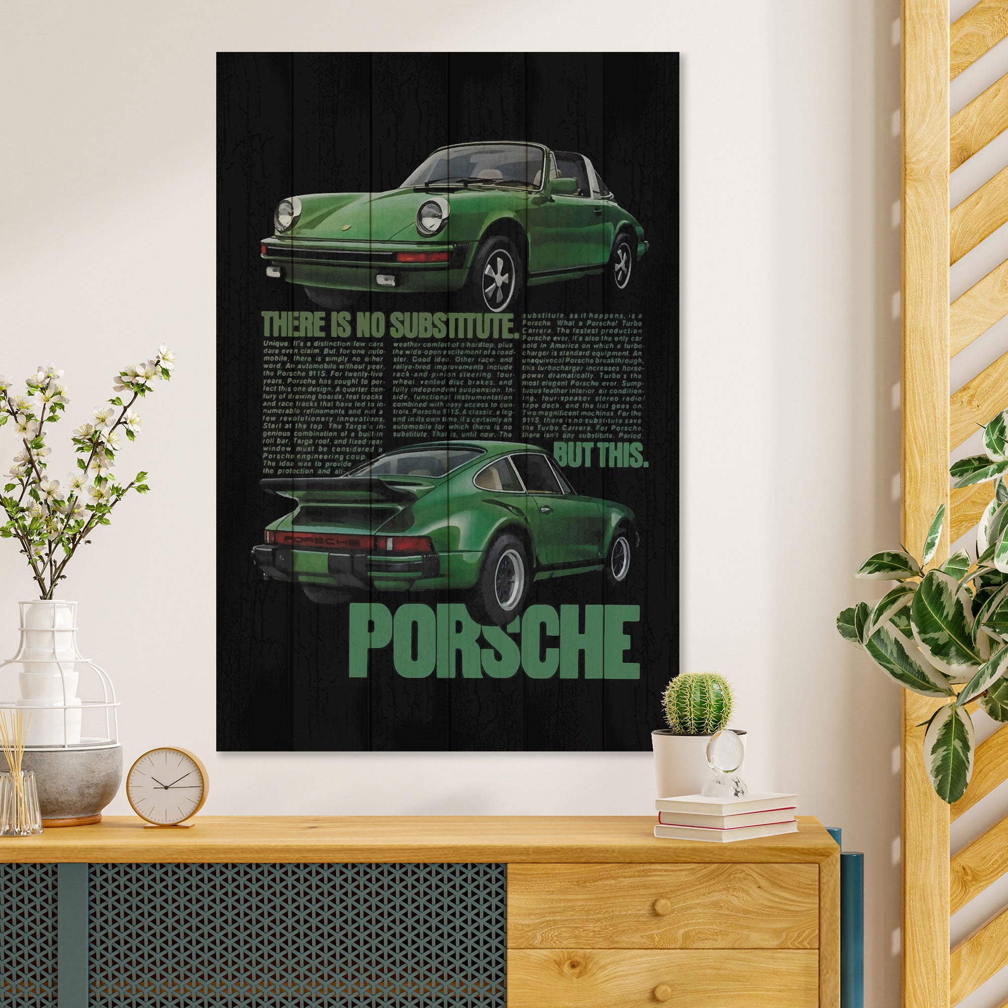 Obraz Wood Green Porsche