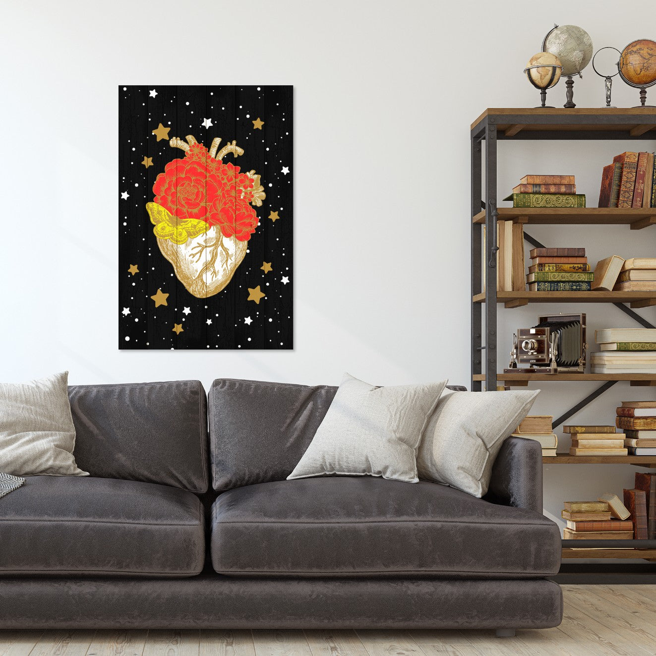 Obraz Wood Heart in the Galaxy-70x90 cm