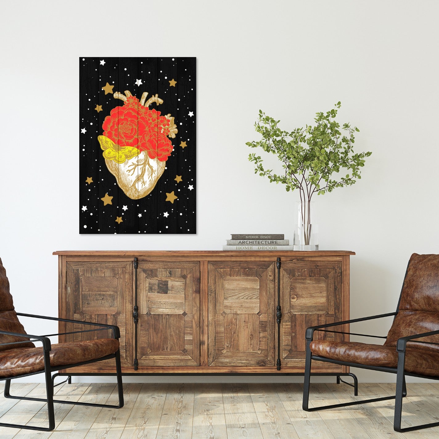 Obraz Wood Heart in the Galaxy