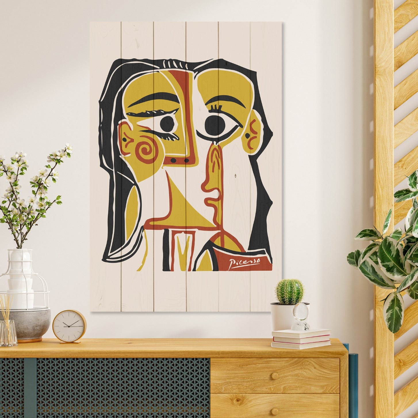 Obraz Wood Picasso Abstract 2-20x30 cm
