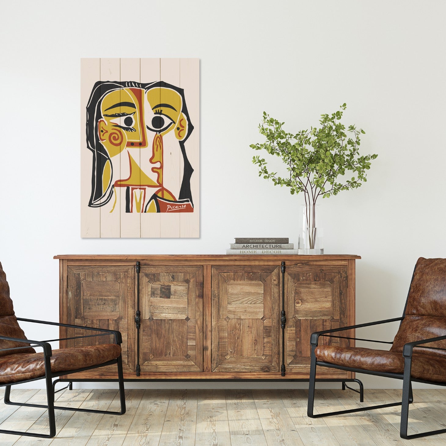 Bild Wood Picasso Abstrakt 2-40x60 cm