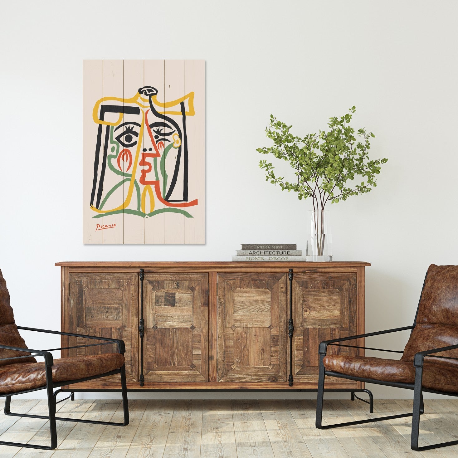 Obraz Wood Picasso Abstract 3-70x90 cm