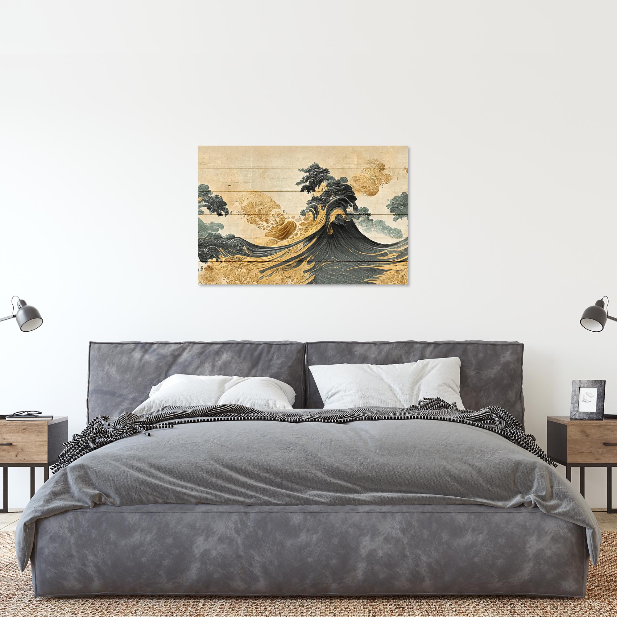 Obraz Wood Rough Waves-30x40 cm