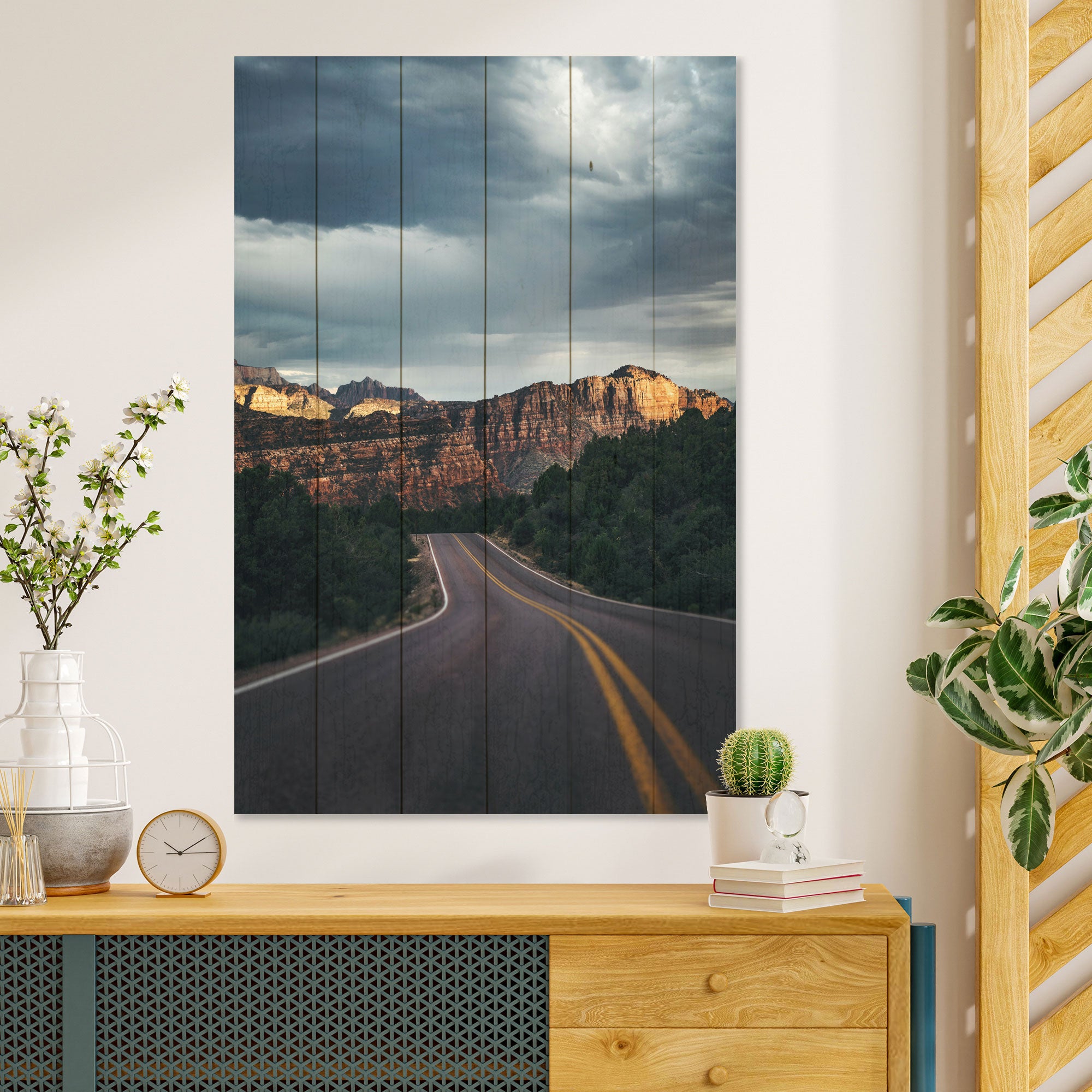 Obraz Wood Scenic Road in the Mountains-20x30 cm