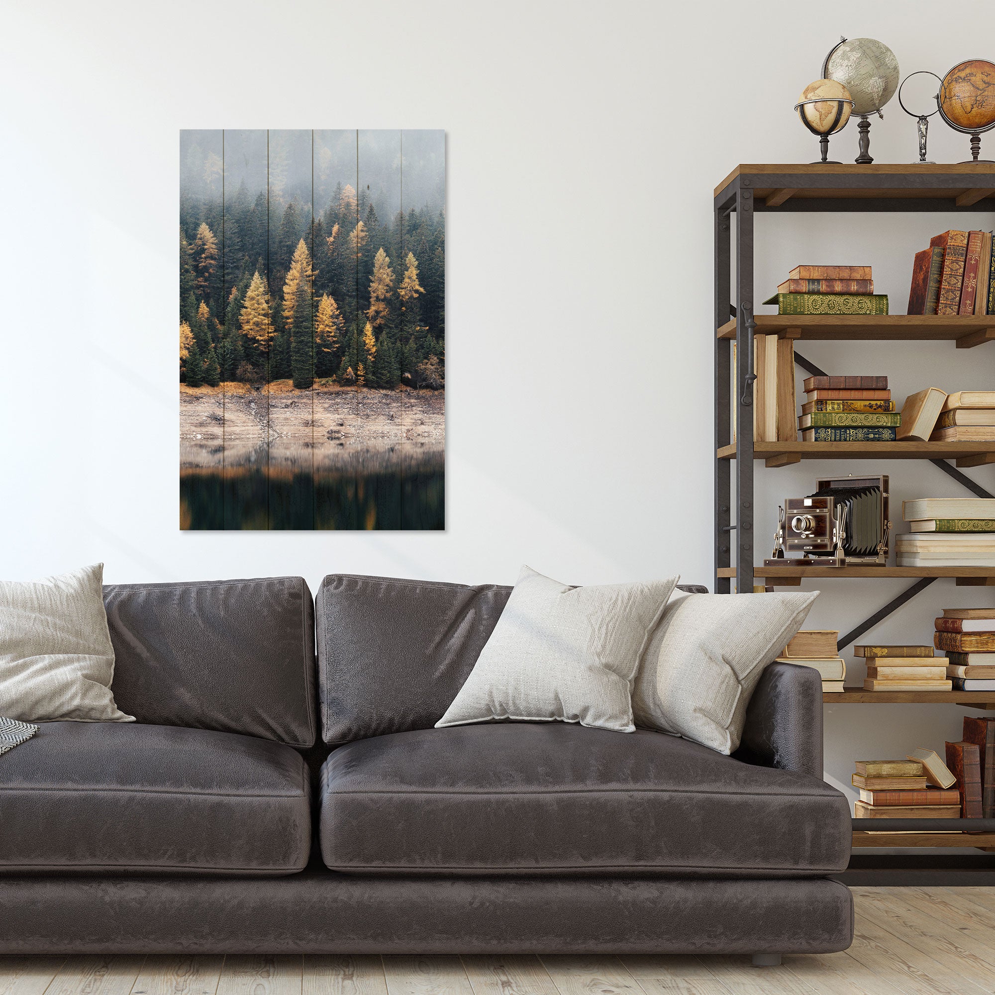 Obraz Wood Mlžný les-60x90 cm
