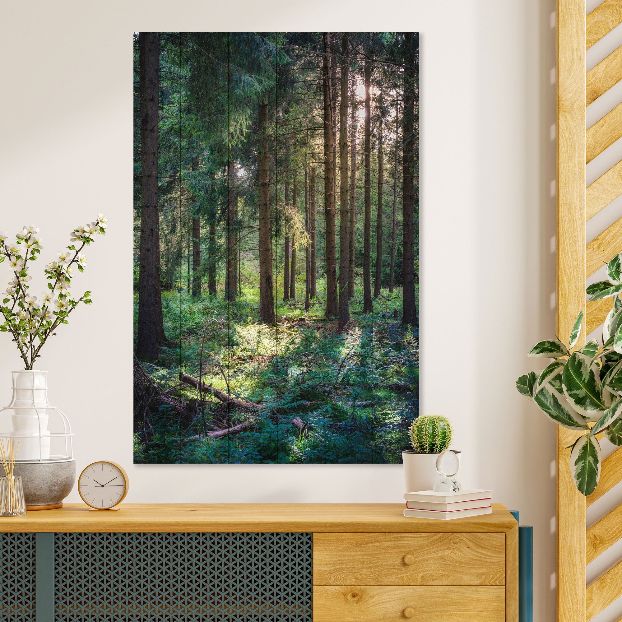 Wood Picture Forest in the Morning-30x40 cm
