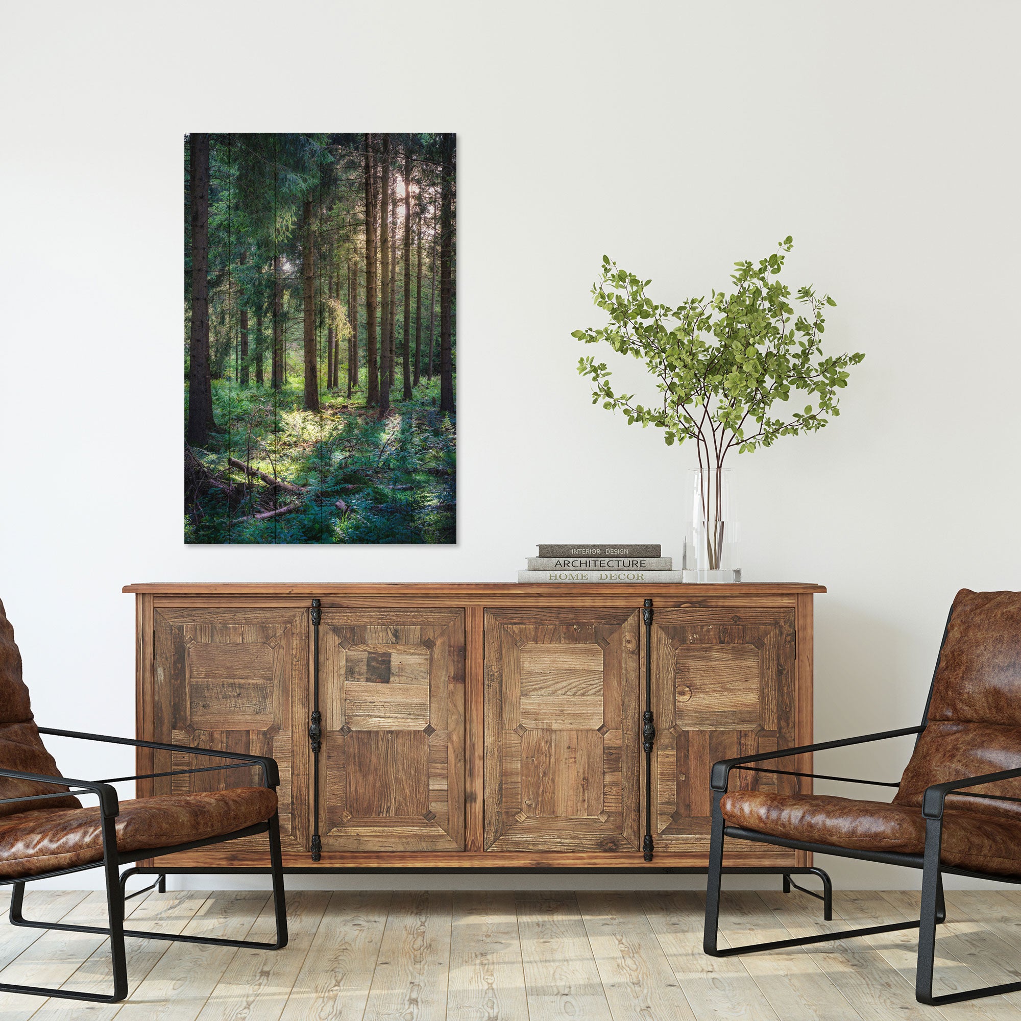 Obraz Wood Les ráno-20x30 cm