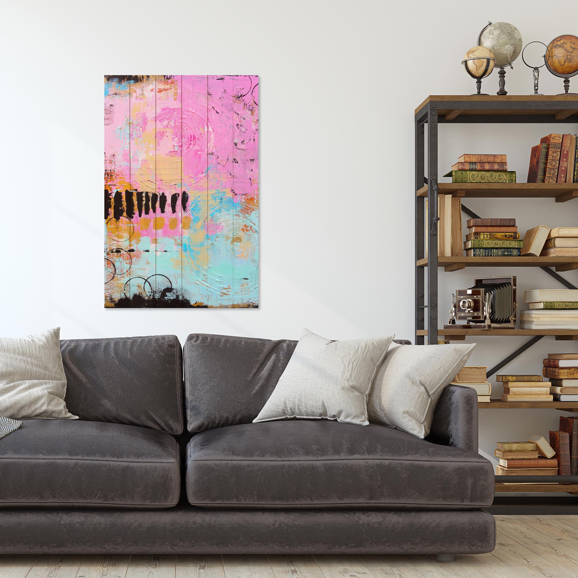 Obraz Wood Colorful Brush Strokes-20x30 cm