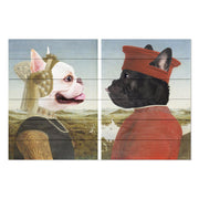 Obraz Wood Frenchie Frederico mit Ehefrau-30x40 cm