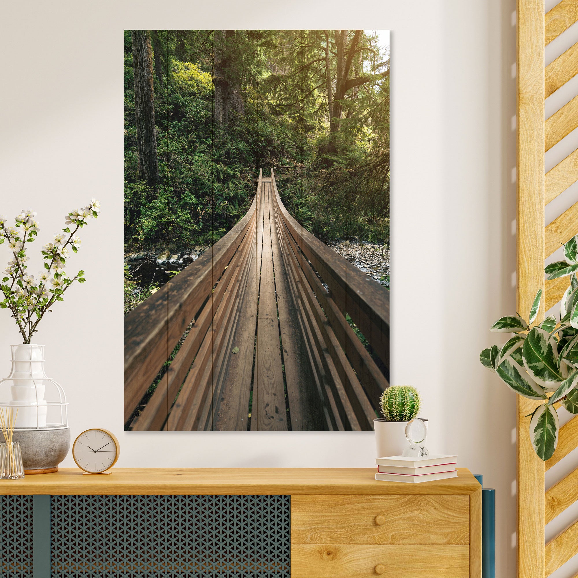Obraz Wood Waldbrücke-60x90 cm