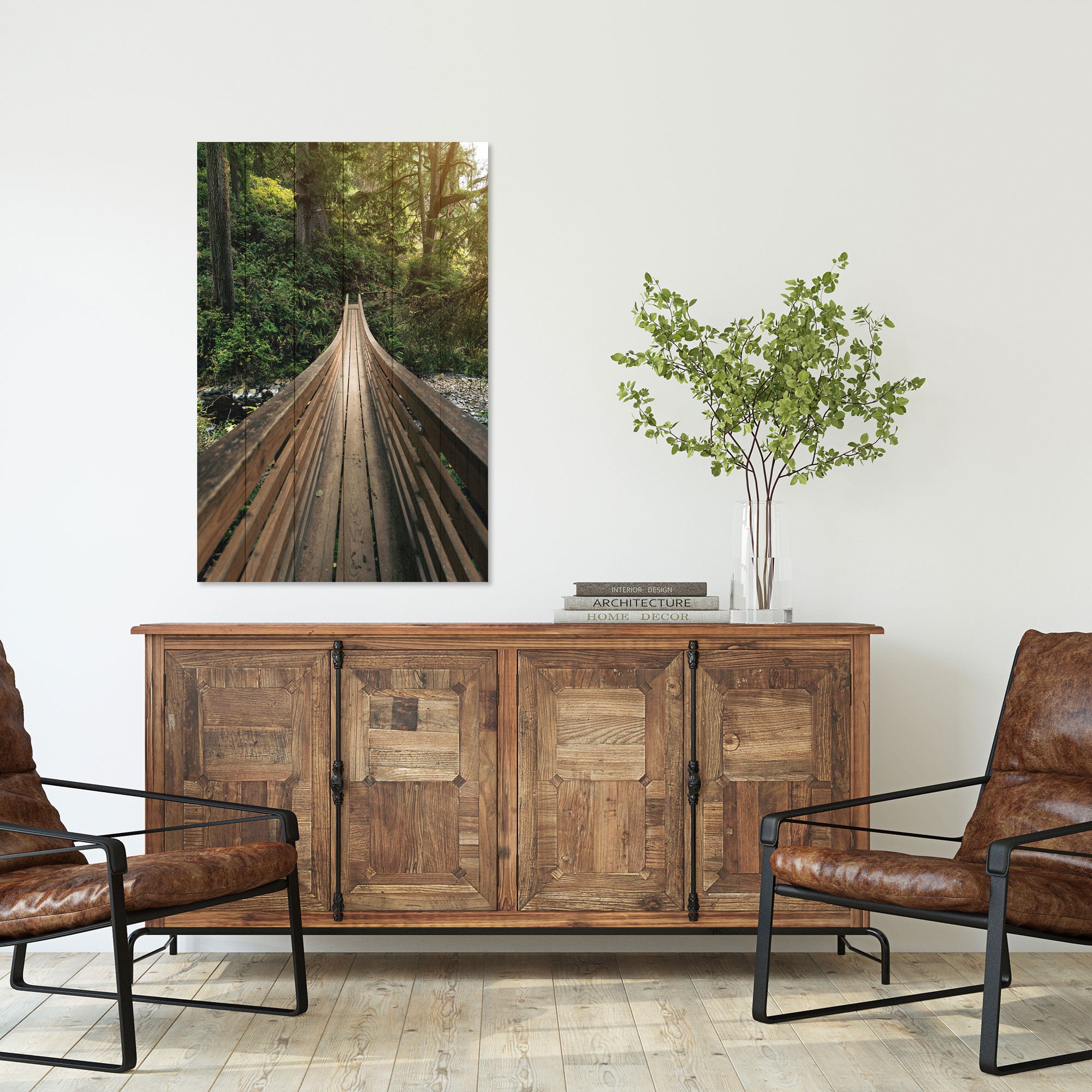 Obraz Wood Waldbrücke-60x90 cm
