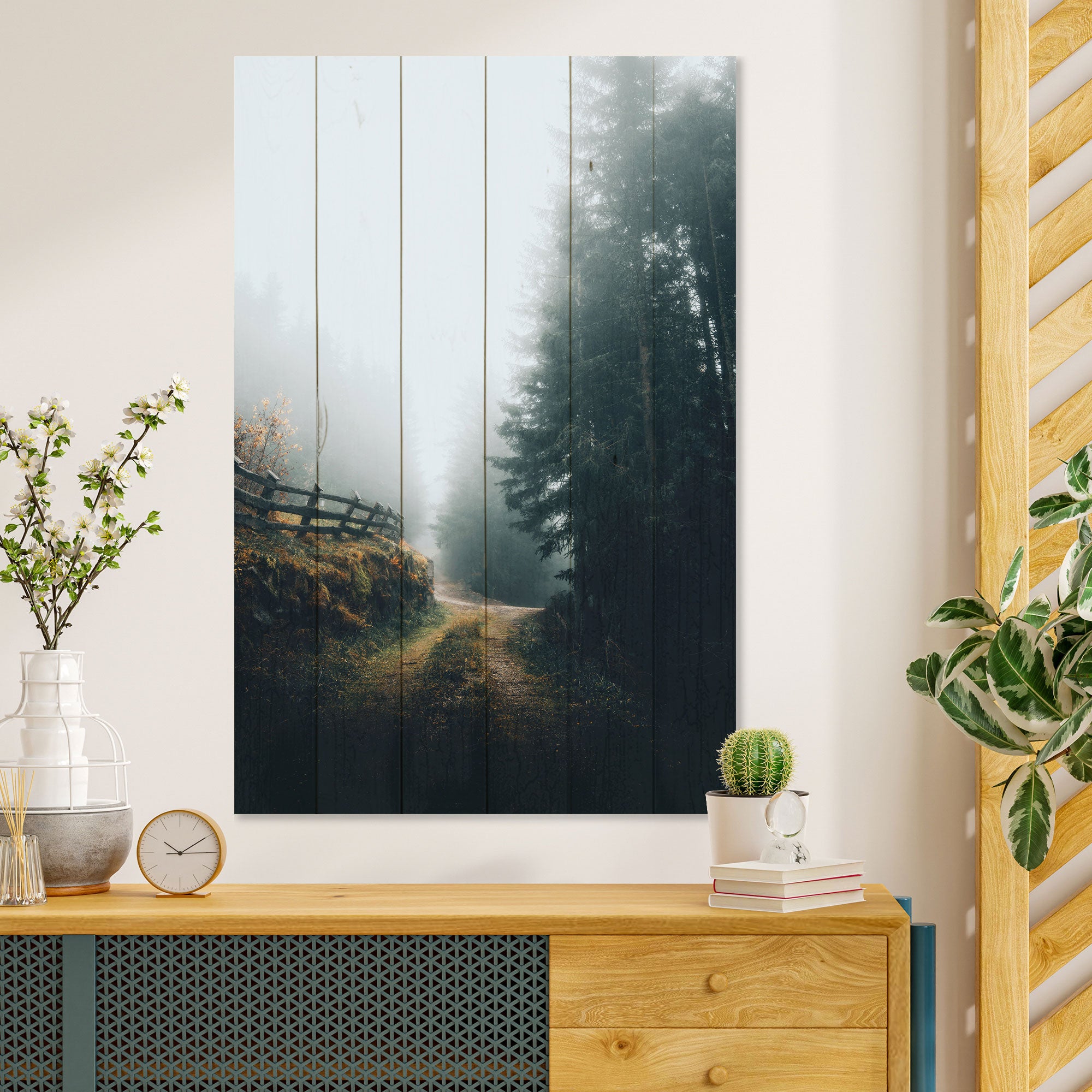 Obraz Wood Foggy Landscape-30x40 cm