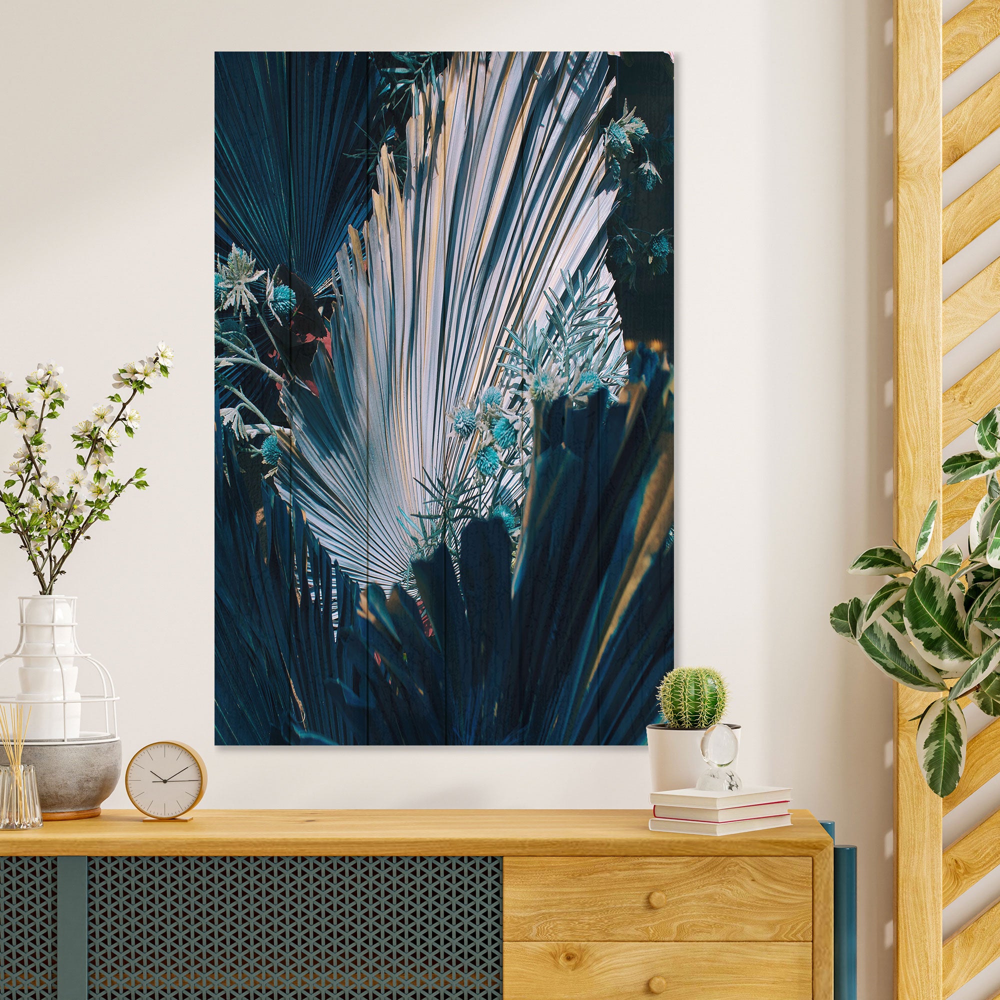 Wood Floral Composition Painting