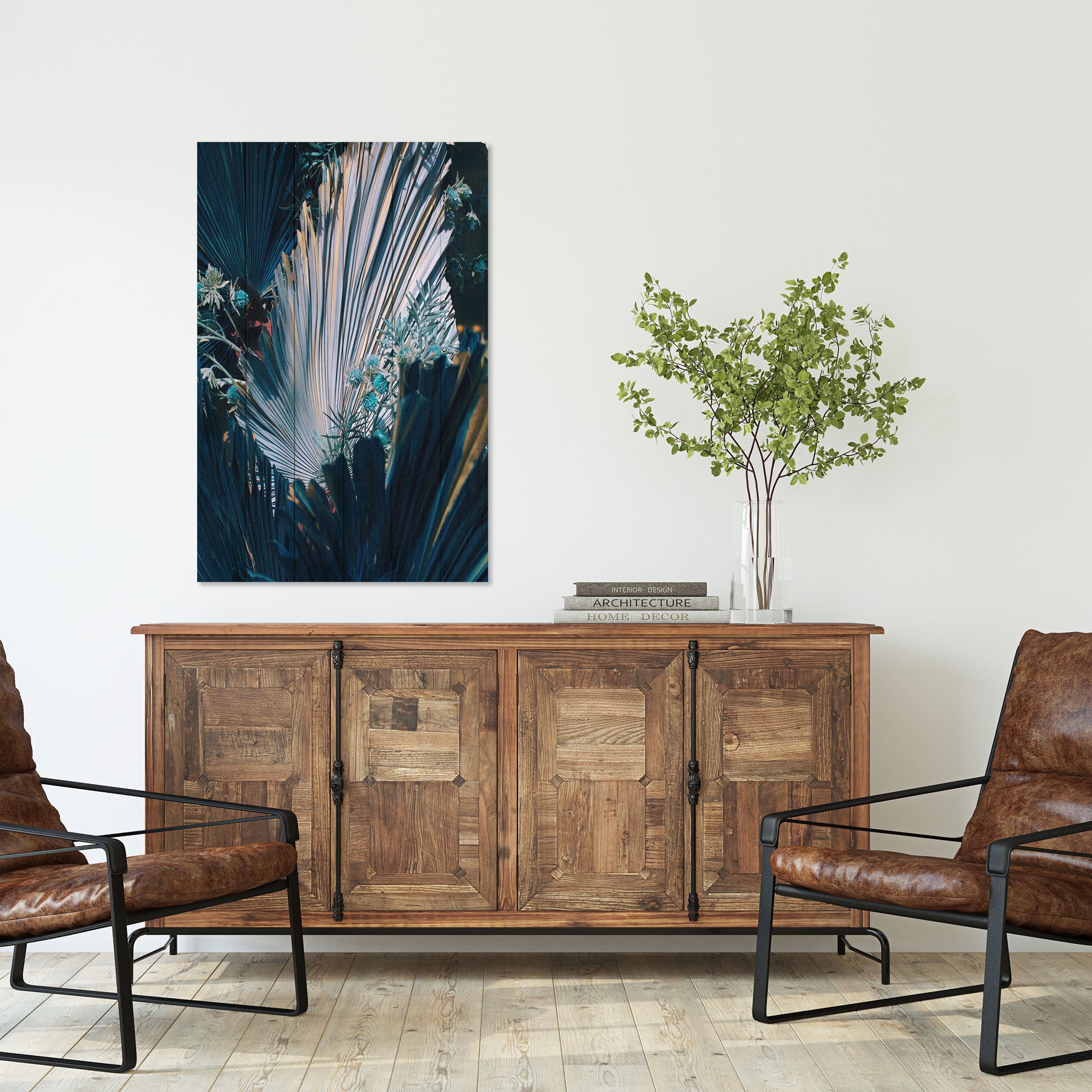 Wood Floral Composition Painting