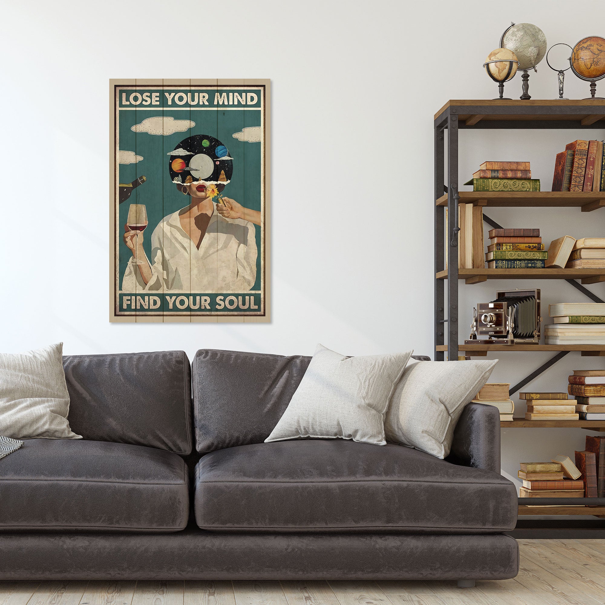Obraz Wood Stratiť rozum-40x60 cm