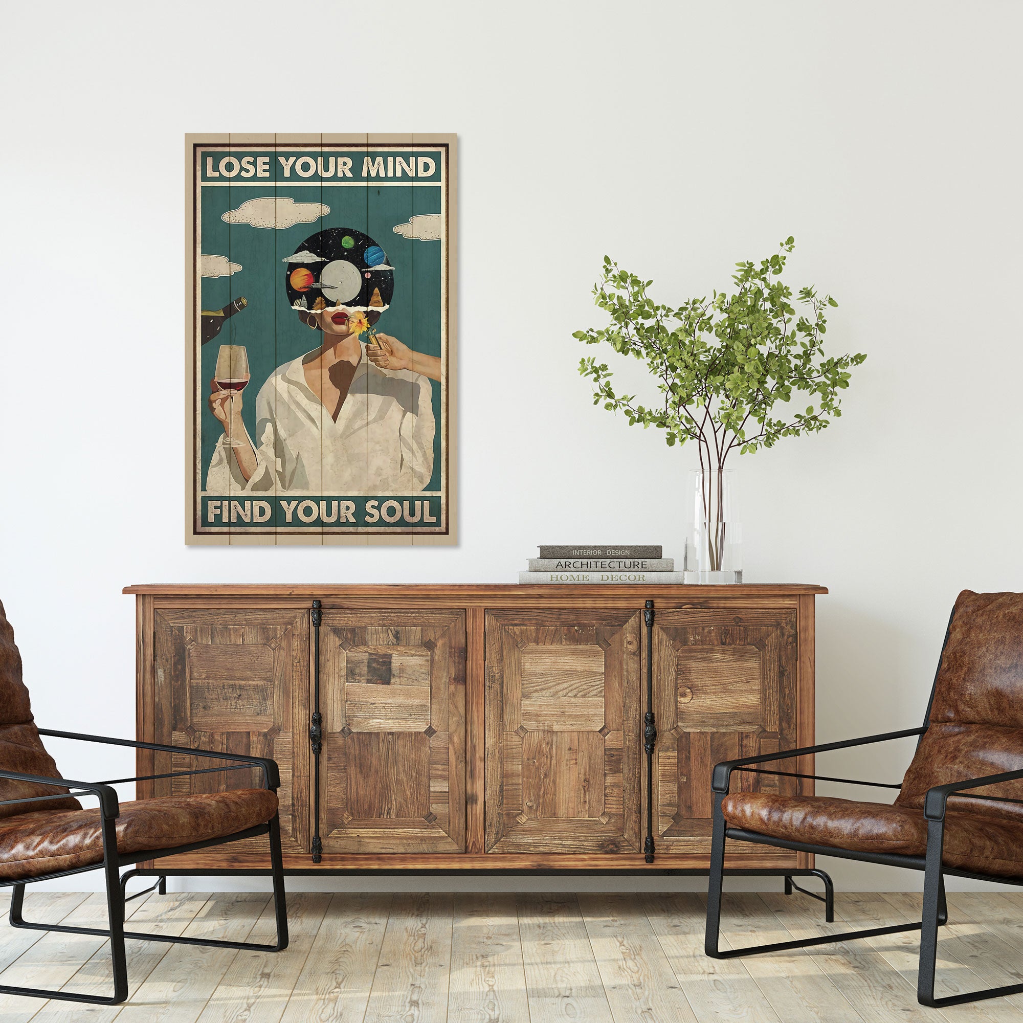 Obraz Wood Stratiť rozum-40x60 cm