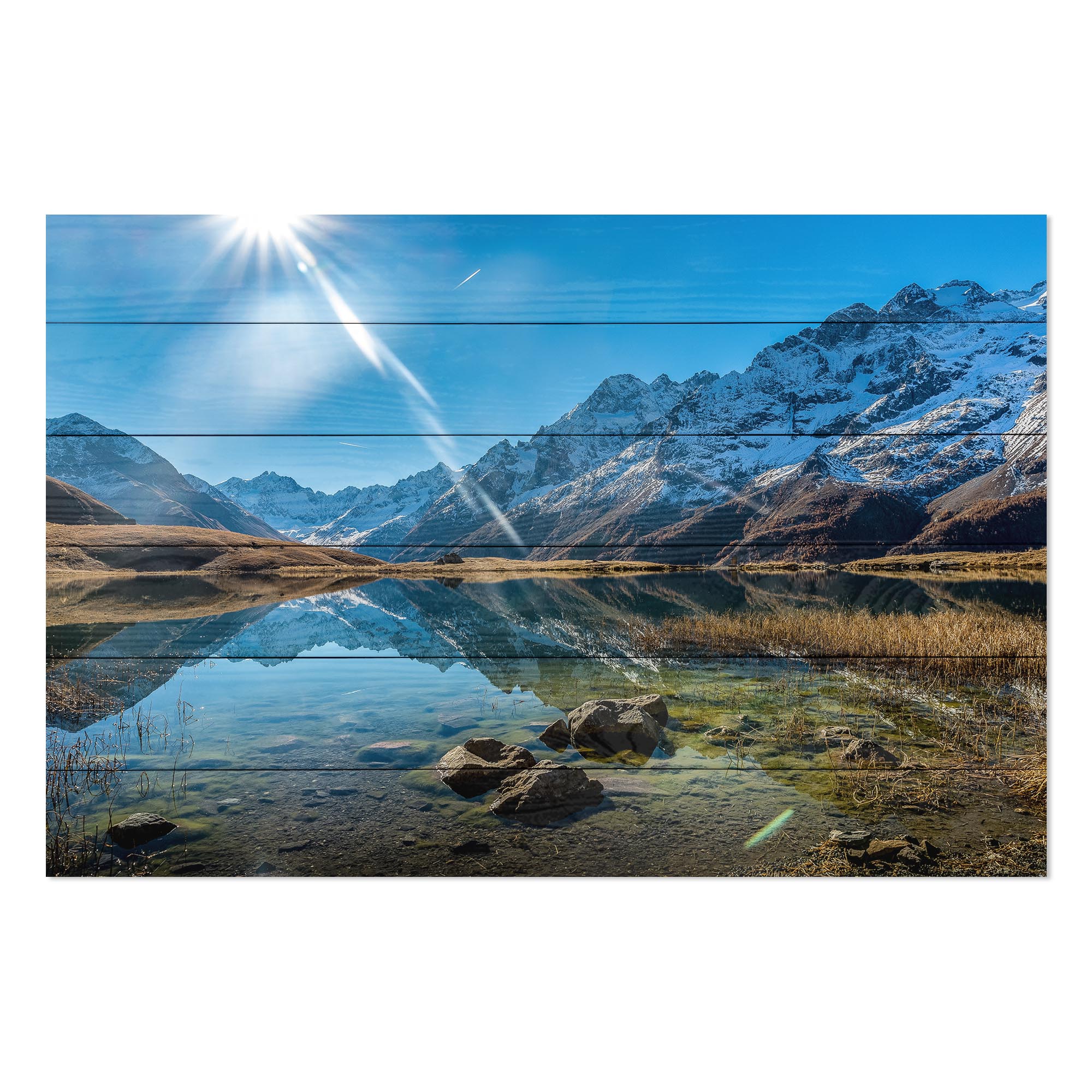Obraz Dřevo Křišťálově čisté jezero-60x90 cm