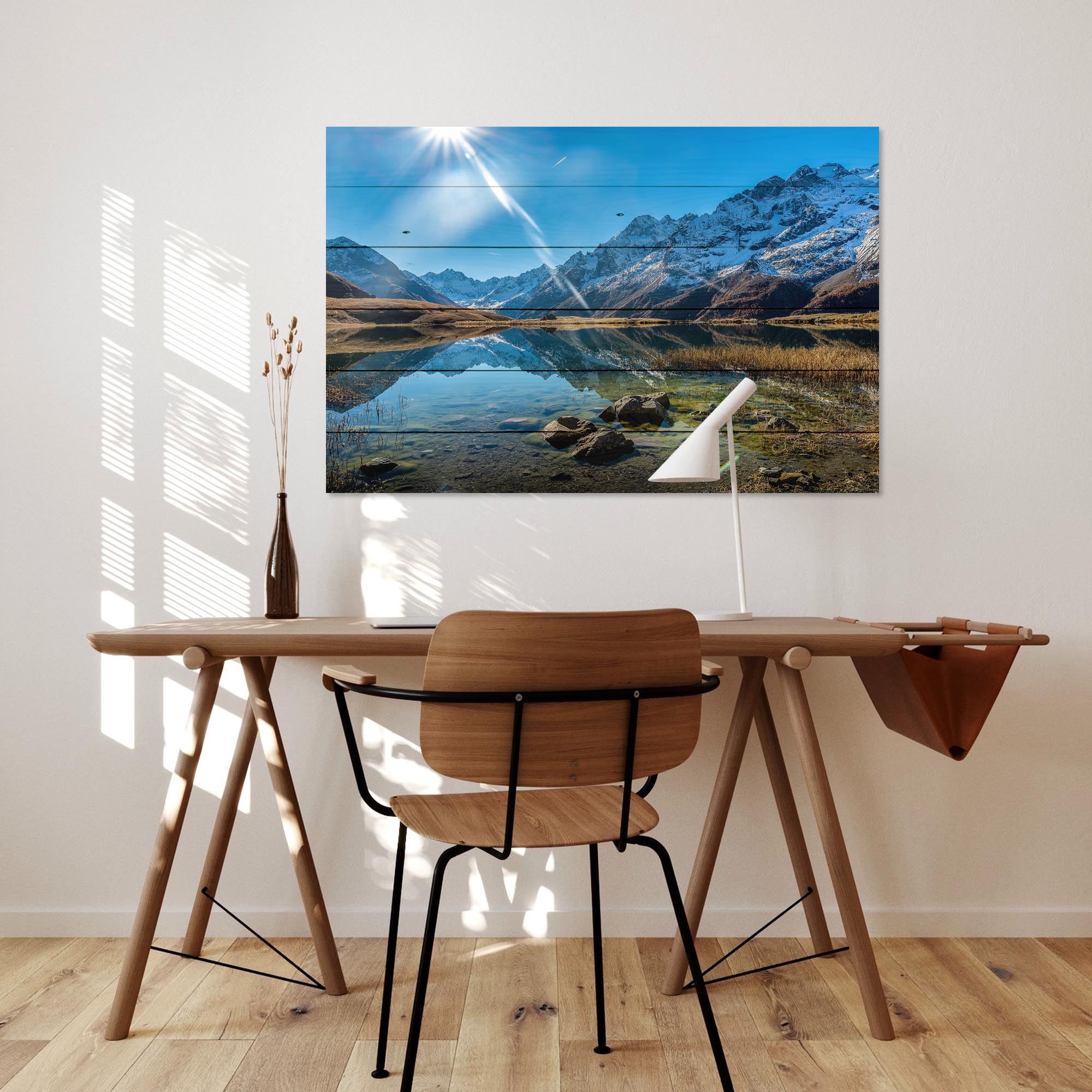 Obraz Dřevo Křišťálově čisté jezero-60x90 cm