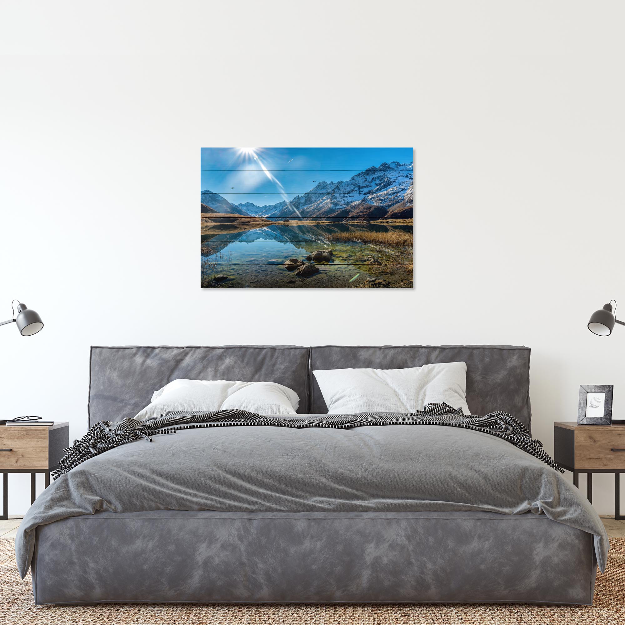 Obraz Dřevo Křišťálově čisté jezero-60x90 cm