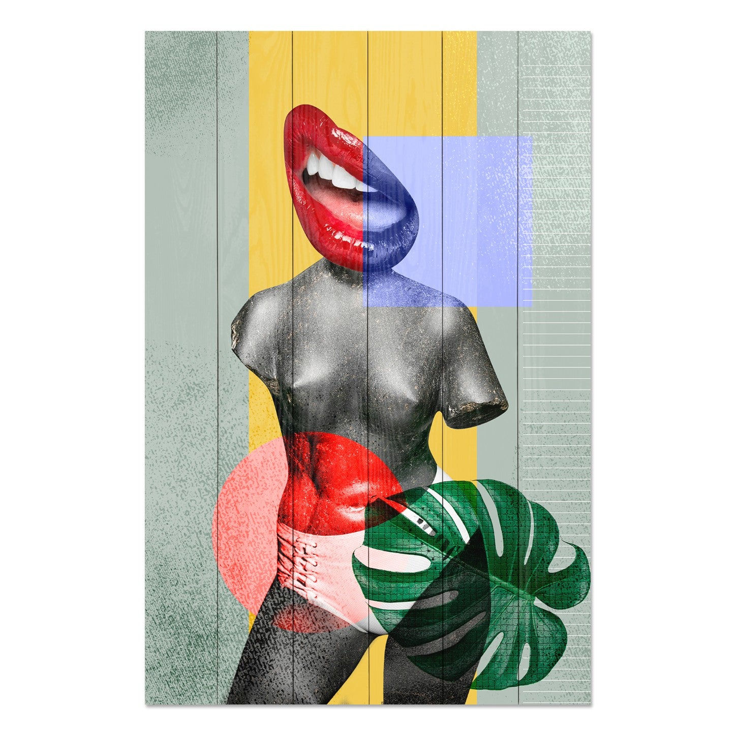 Obraz Wood Colorful Vintage Collage Design-20x30 cm