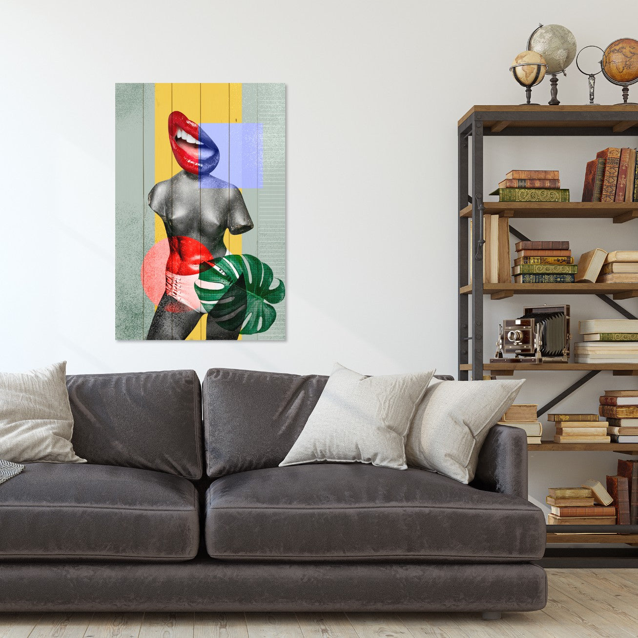 Obraz Wood Colorful Vintage Collage Design-60x90 cm