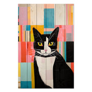 Wood Picture Mosaic Cat-50x70 cm