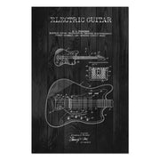 Obraz Wood Elektrická gitara čierna-50x70 cm