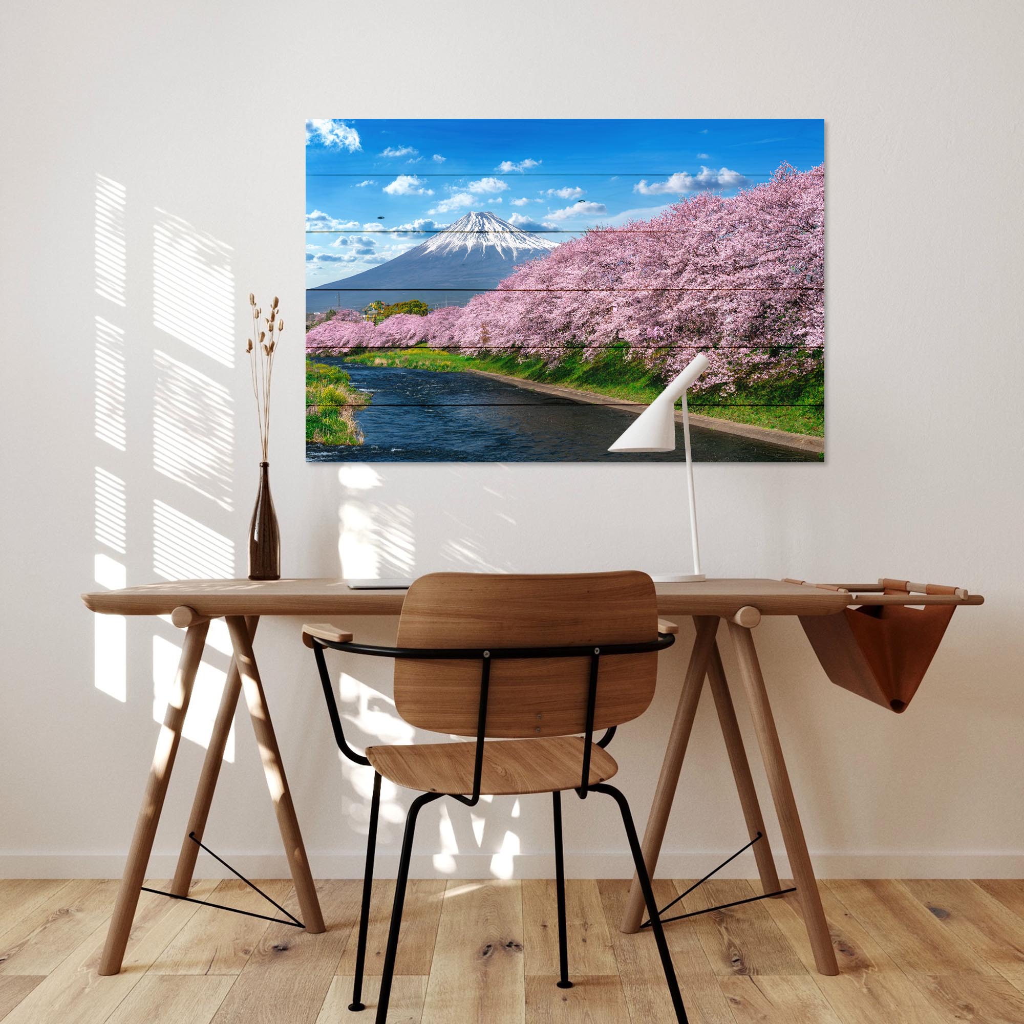 Obraz Wood Fuji Mountain in Spring-20x30 cm