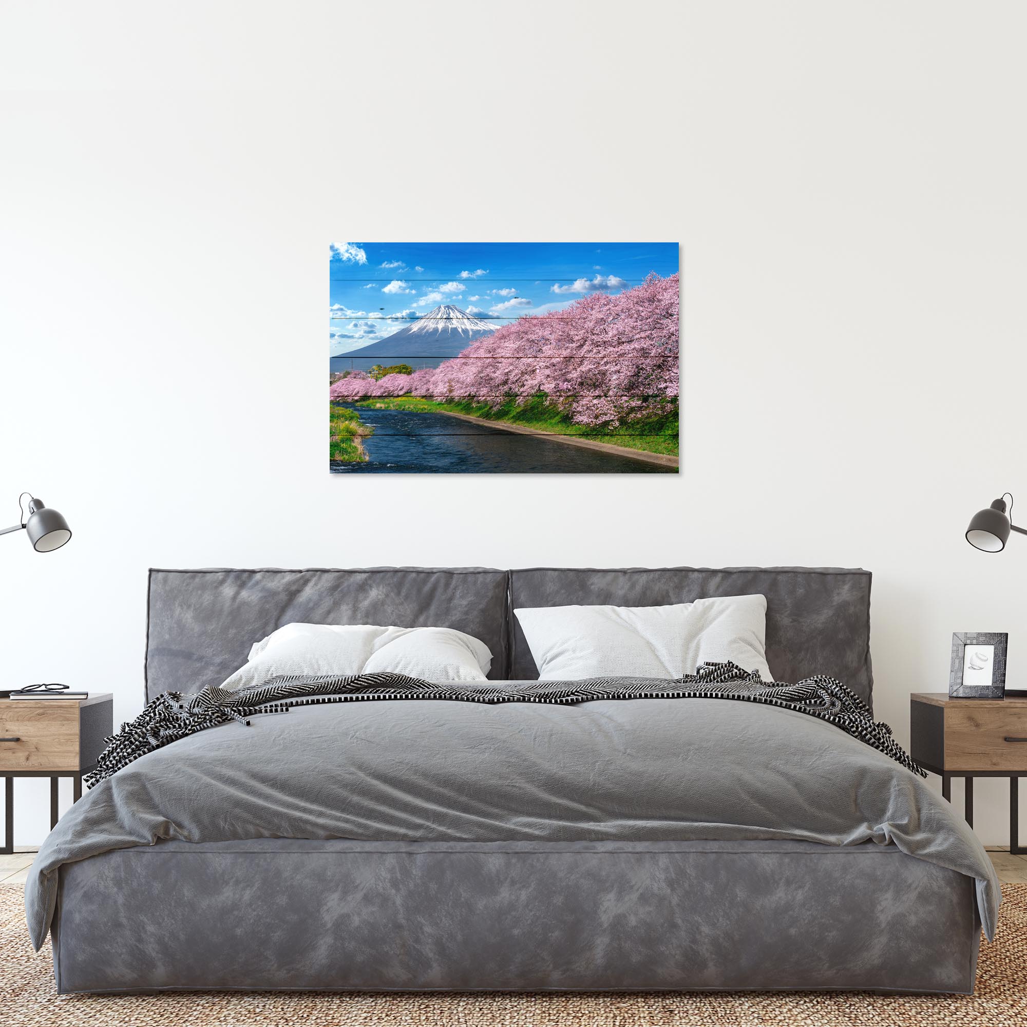 Obraz Wood Fuji Mountain in Spring-50x70 cm