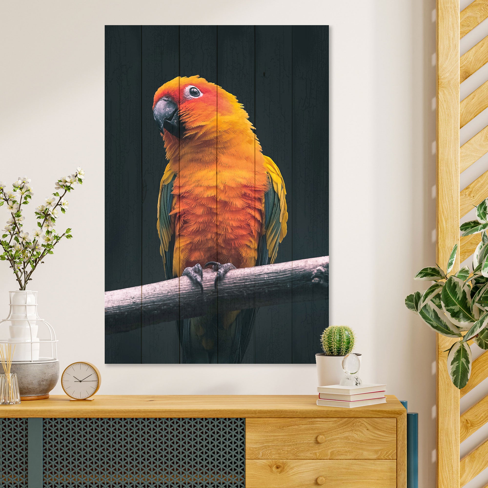 Obraz Wood Papuga-60x90 cm