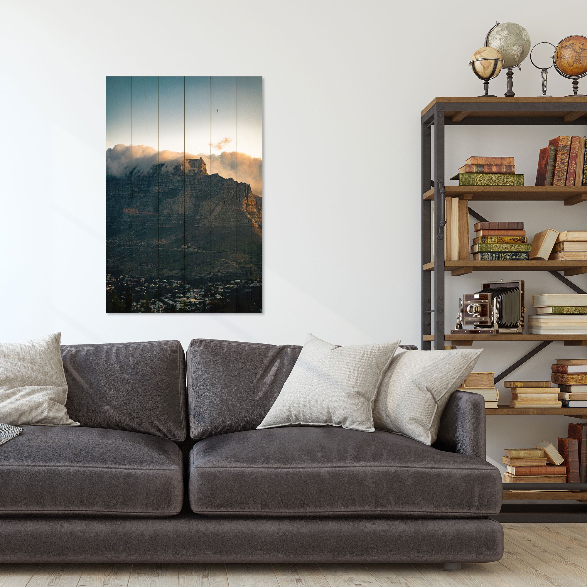 Obraz Wood Illuminated City-30x30 cm