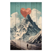 Obraz Wood My Heart is in the Mountains-50x70 cm