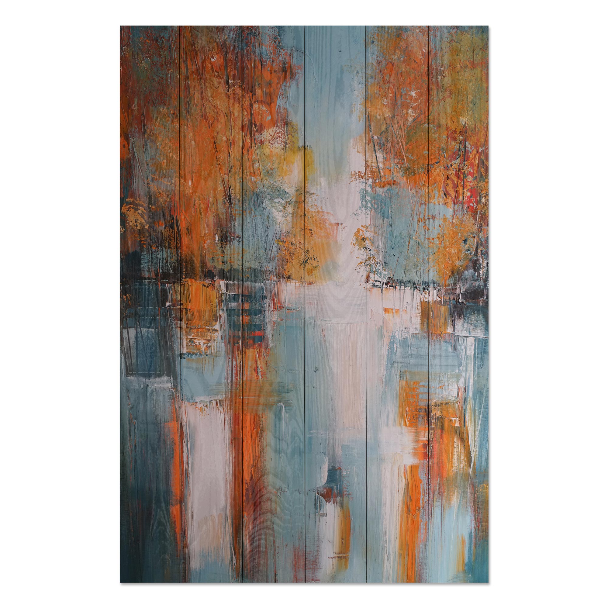 Obraz Wood Abstraktní krajina-20x30 cm