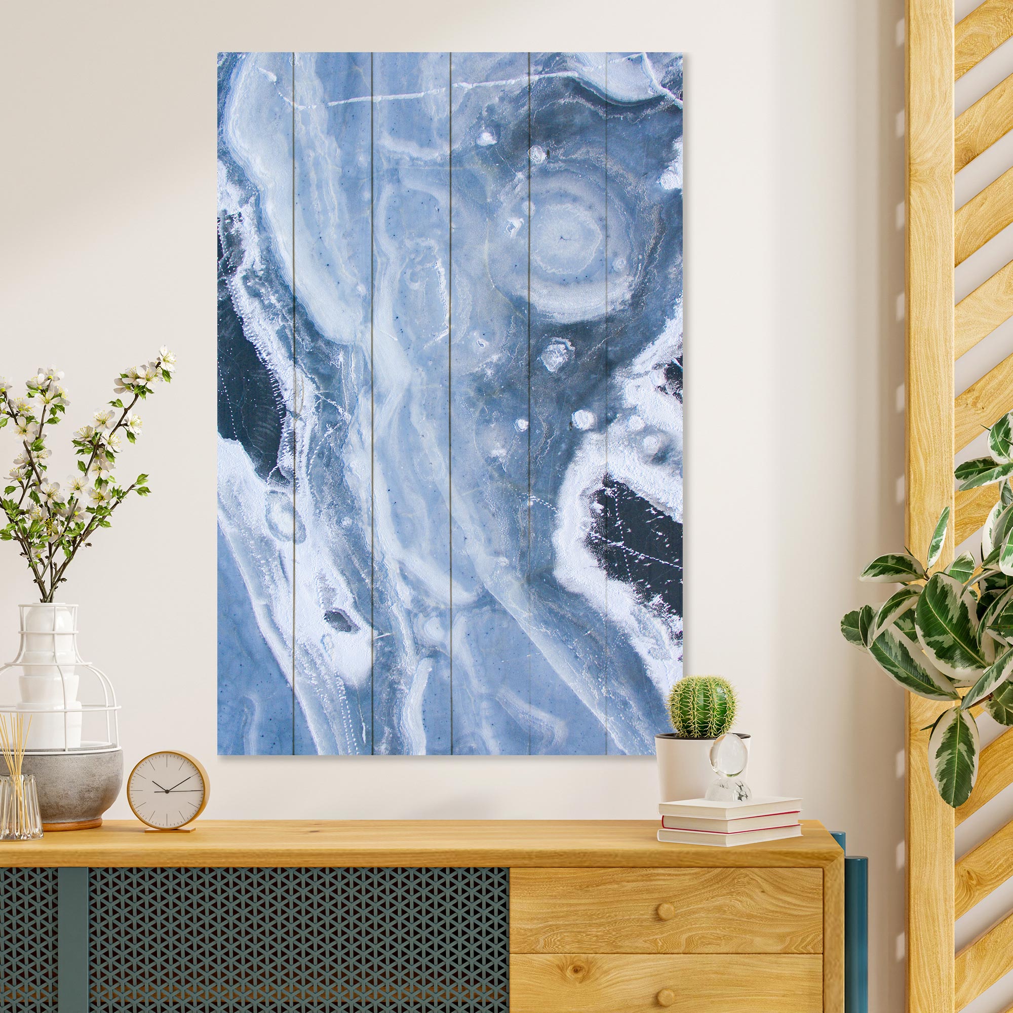 Obraz Wood Blue Abstraction-30x30 cm